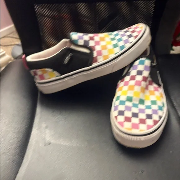 Vans Colorful Checkered Slip-On Shoes - Picture 1 of 6